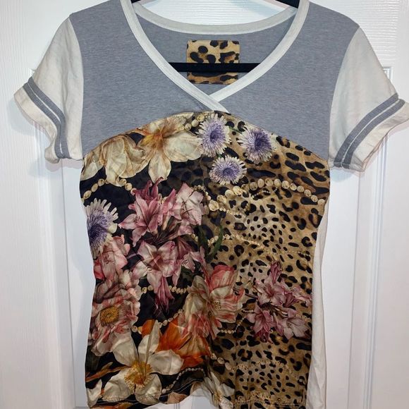 Womens Custom Made Tee Shirt Floral Animal Print - Picture 2 of 8